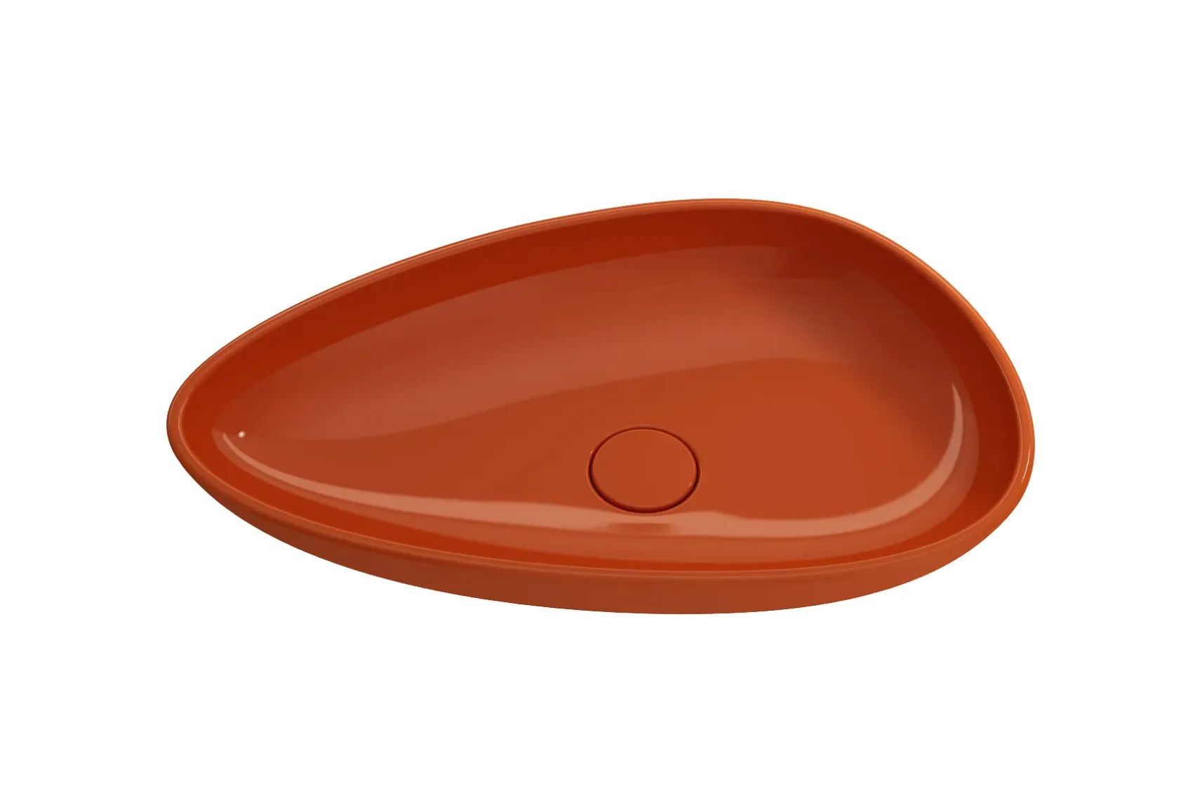 BOCCHI Etna 23" Palette Shaped Vessel Fireclay Bathroom Sink, Orange, 1114-012-0125