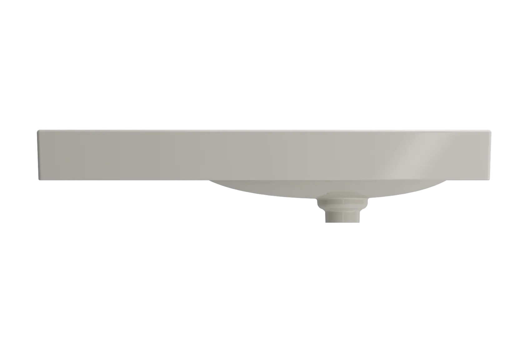 BOCCHI Etna 36" Palette Shaped Wallmount Fireclay Bathroom Sink, Biscuit, 1115-014-0125
