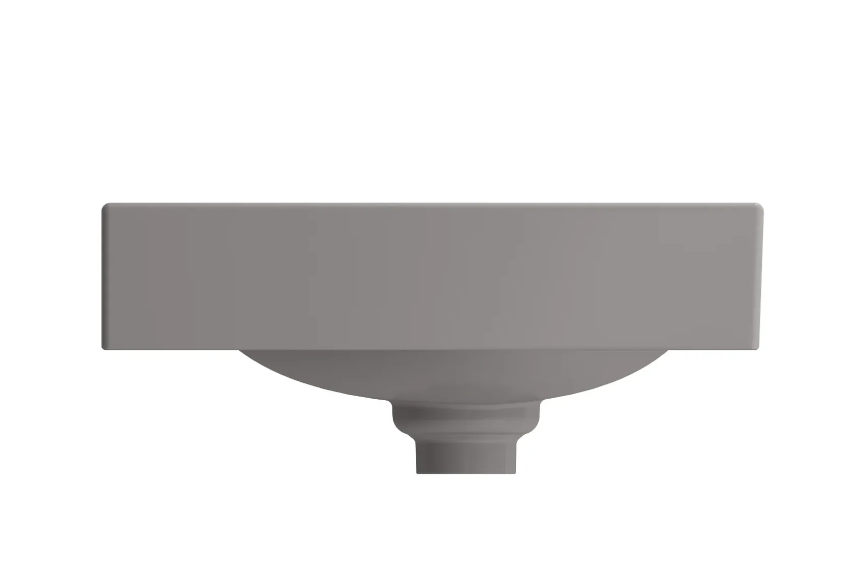 BOCCHI Etna 36" Palette Shaped Wallmount Fireclay Bathroom Sink, Matte Gray, 1115-006-0125