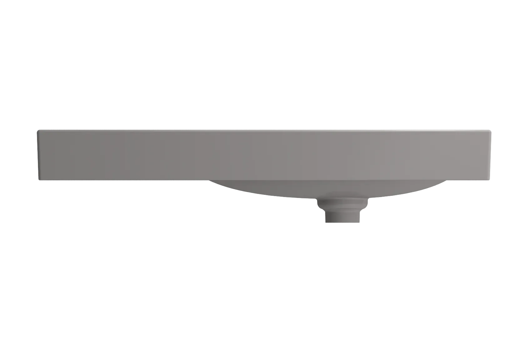 BOCCHI Etna 36" Palette Shaped Wallmount Fireclay Bathroom Sink, Matte Gray, 1115-006-0125