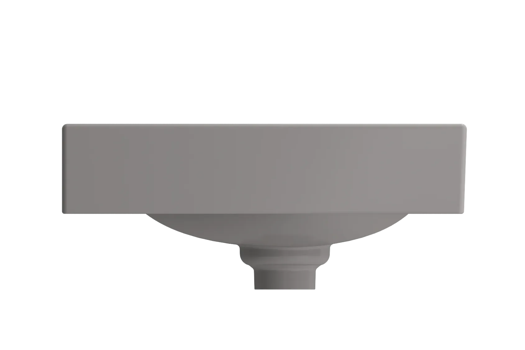 BOCCHI Etna 36" Palette Shaped Wallmount Fireclay Bathroom Sink, Matte Gray, 1115-006-0125