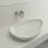 BOCCHI Etna 23" Palette Shaped Vessel Fireclay Bathroom Sink, White, 1114-001-0125