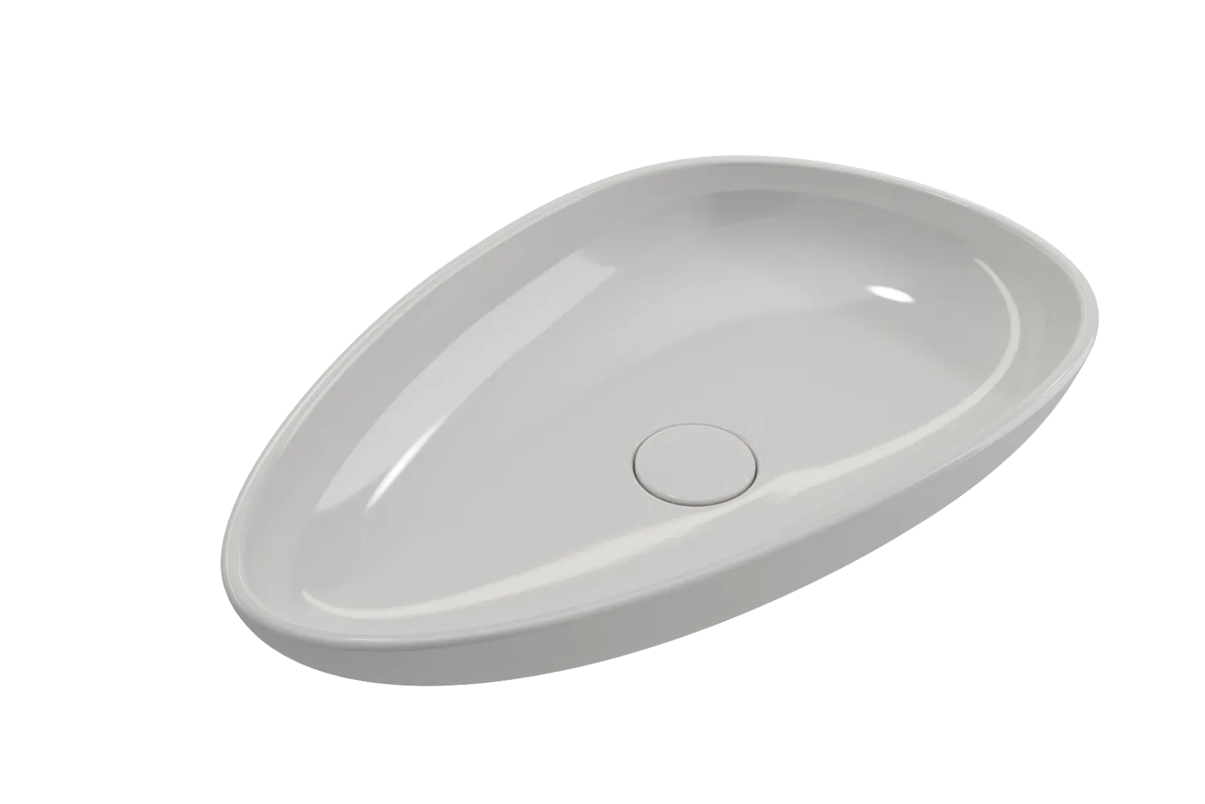 BOCCHI Etna 23" Palette Shaped Vessel Fireclay Bathroom Sink, White, 1114-001-0125