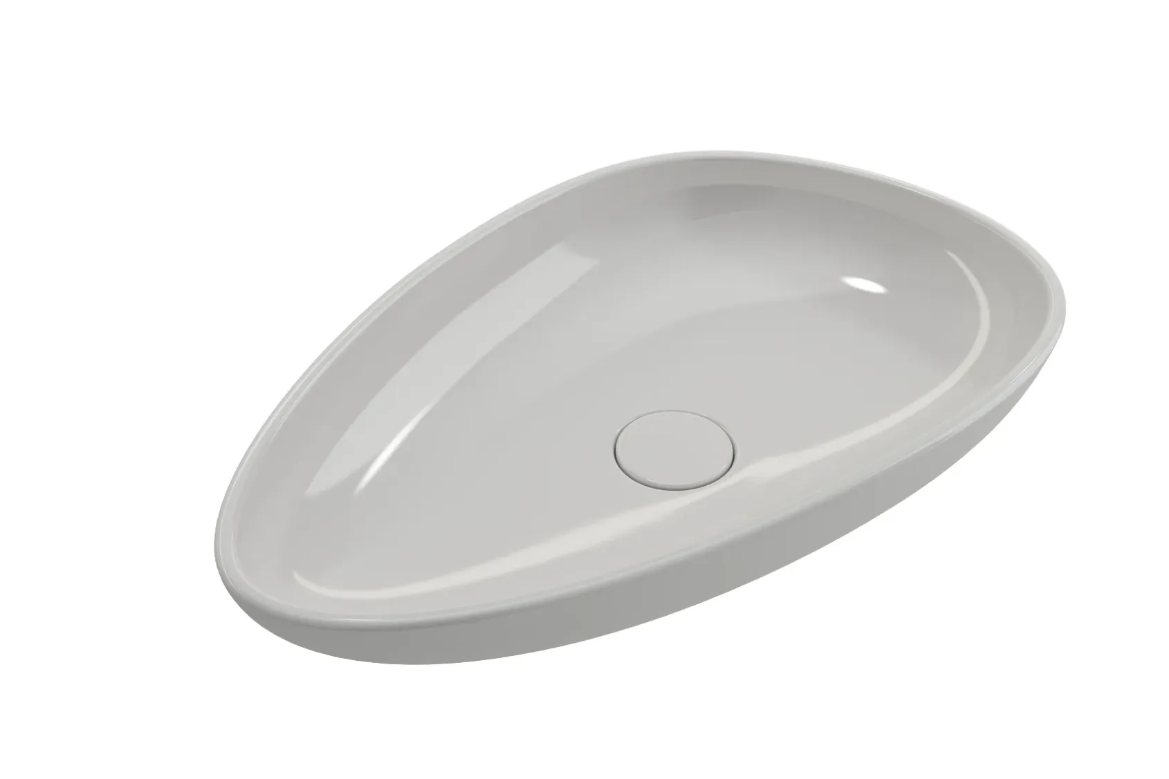 BOCCHI Etna 23" Palette Shaped Vessel Fireclay Bathroom Sink, White, 1114-001-0125