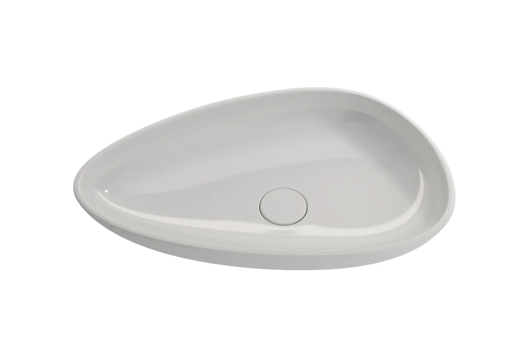 BOCCHI Etna 23" Palette Shaped Vessel Fireclay Bathroom Sink, White, 1114-001-0125