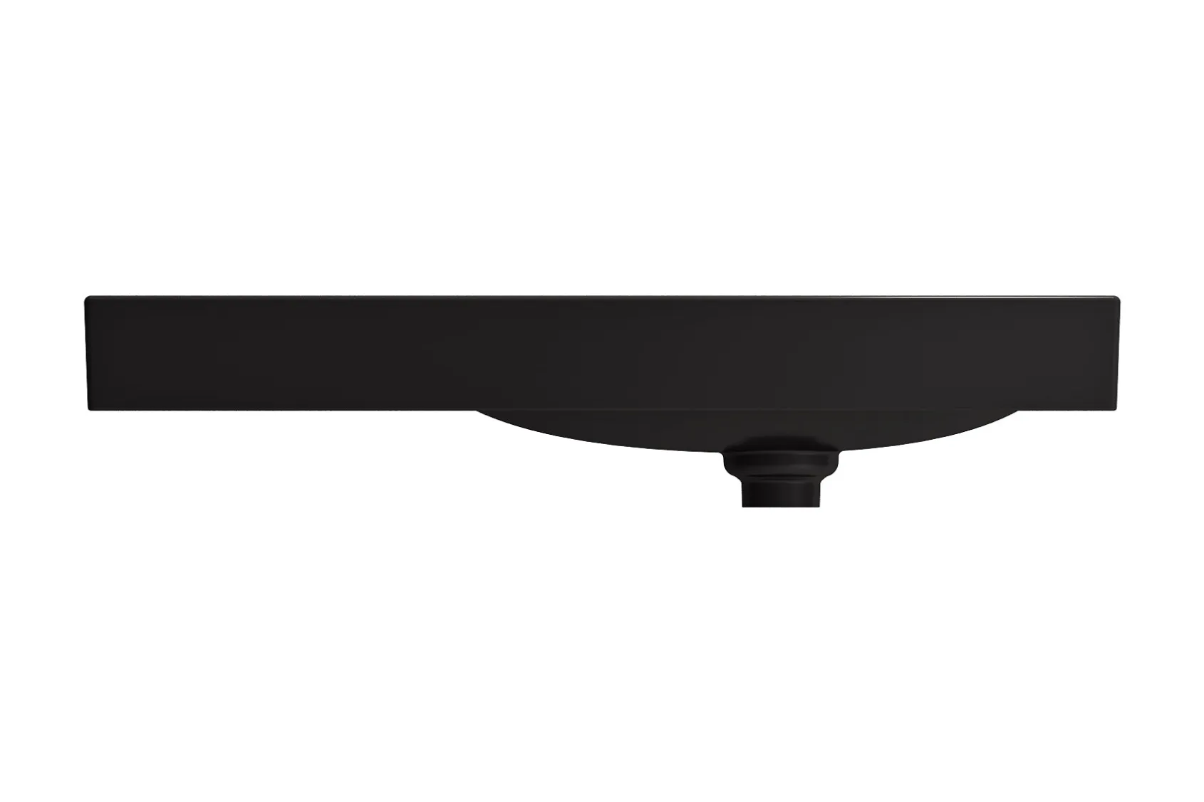 BOCCHI Etna 36" Palette Shaped Wallmount Fireclay Bathroom Sink, Matte Black, 1115-004-0125