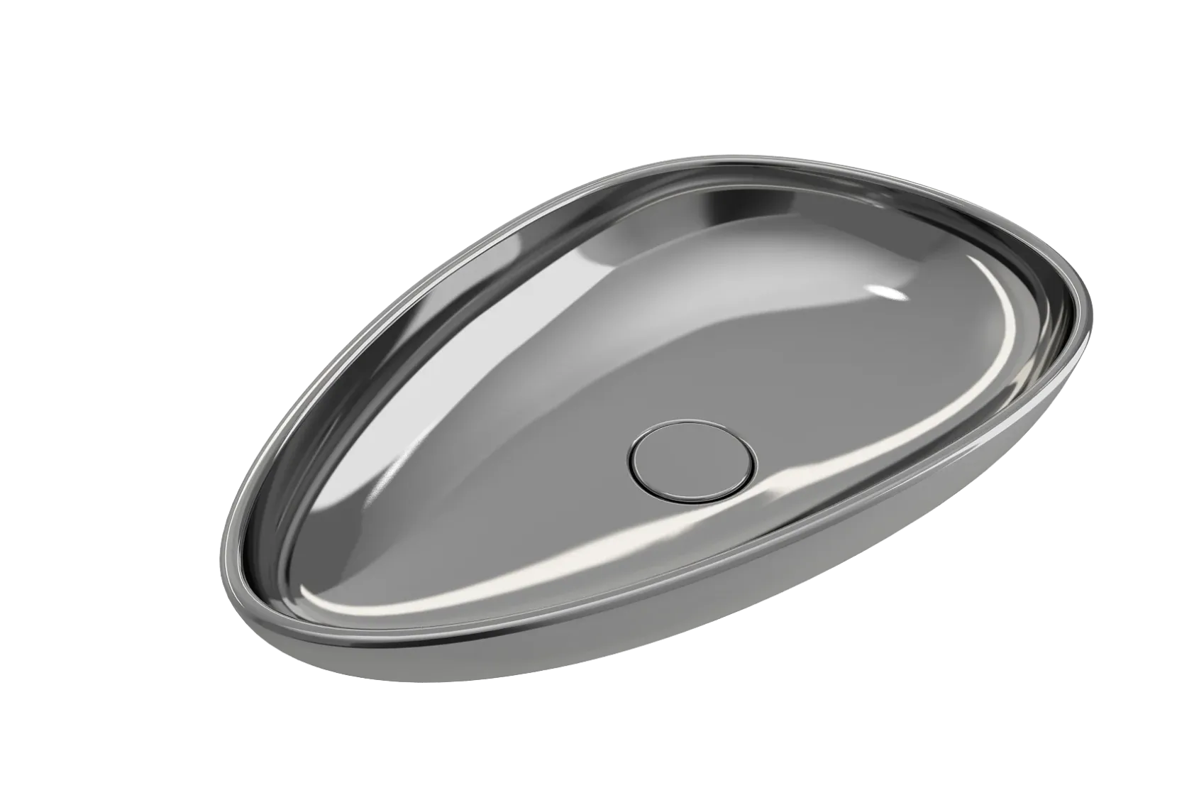 BOCCHI Etna 23" Palette Shaped Vessel Fireclay Bathroom Sink, Platinum, 1114-401-0125