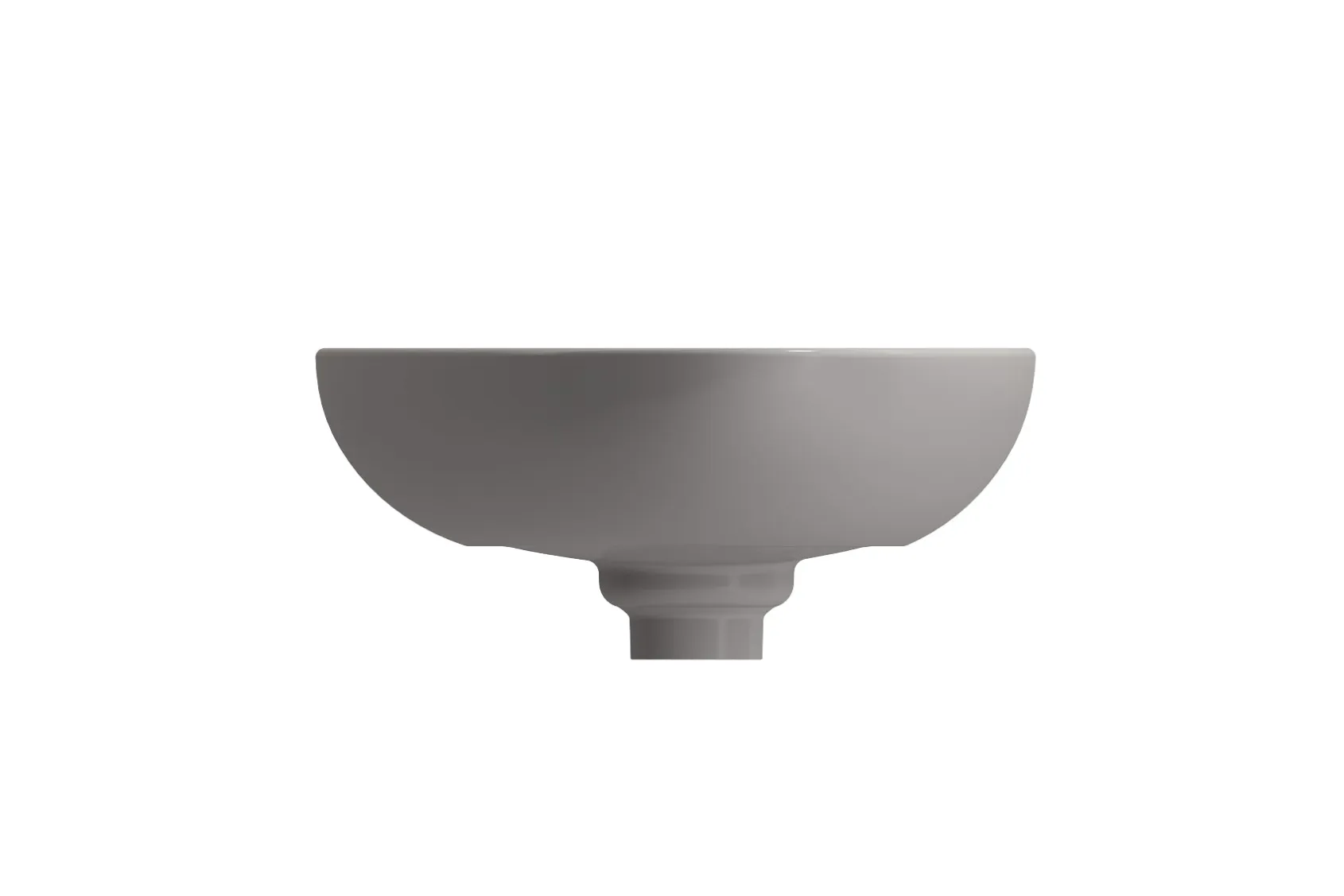 BOCCHI Etna 23" Palette Shaped Vessel Fireclay Bathroom Sink, Matte Gray, 1114-006-0125