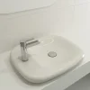 BOCCHI Fenice 22" Rectangle Vessel Fireclay Bathroom Sink, Biscuit, Single Faucet Hole, 1489-014-0126