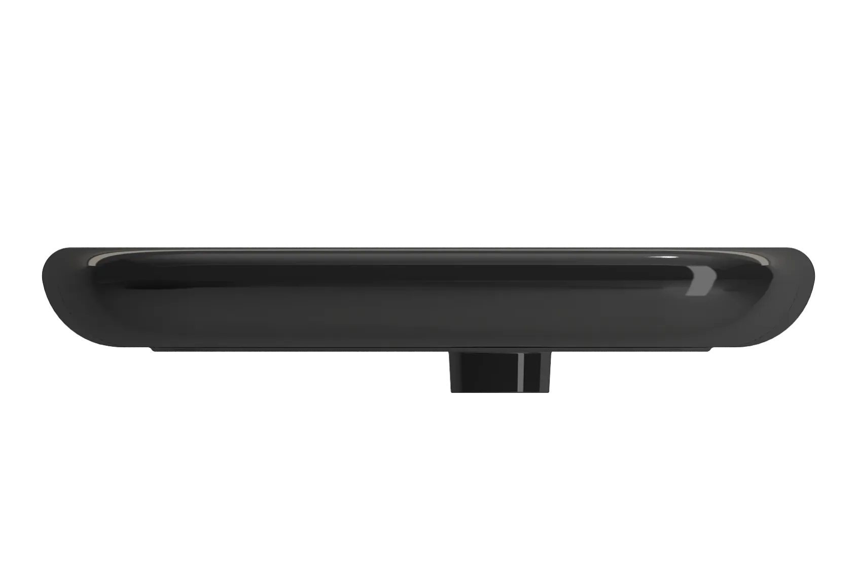 BOCCHI Fenice 22" Rectangle Vessel Fireclay Bathroom Sink, Black, Single Faucet Hole, 1489-005-0126