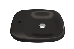 BOCCHI Fenice 22" Rectangle Vessel Fireclay Bathroom Sink, Matte Black, Single Faucet Hole, 1489-004-0126