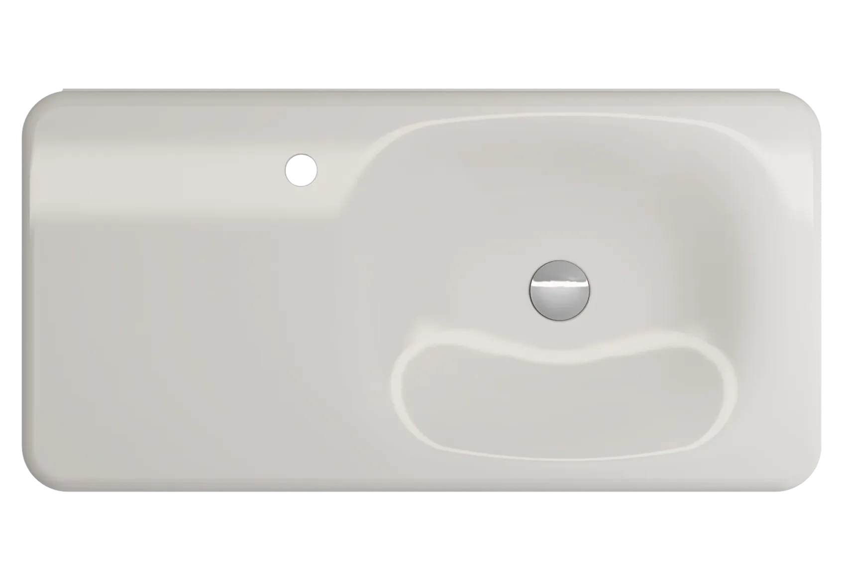 BOCCHI Fenice 36" Rectangle Wallmount Fireclay Bathroom Sink, Biscuit, Single Faucet Hole, 1490-014-0126