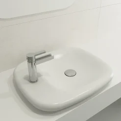 BOCCHI Fenice 22" Rectangle Vessel Fireclay Bathroom Sink, Matte White, Single Faucet Hole, 1489-002-0126
