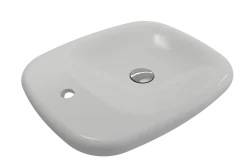 BOCCHI Fenice 22" Rectangle Vessel Fireclay Bathroom Sink, Matte White, Single Faucet Hole, 1489-002-0126