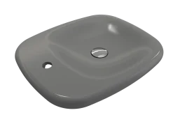 BOCCHI Fenice 22" Rectangle Vessel Fireclay Bathroom Sink, Matte Gray, Single Faucet Hole, 1489-006-0126