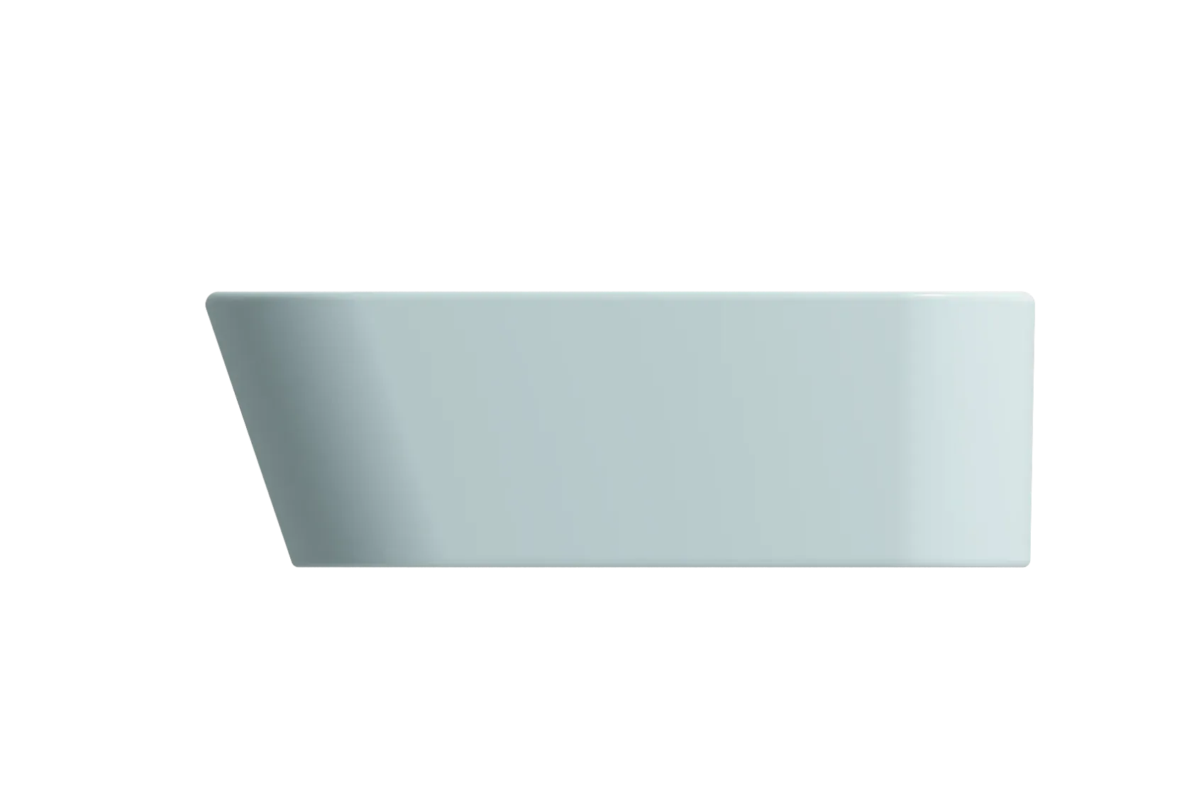 BOCCHI Firenze 20" Rectangle Vessel Fireclay Bathroom Sink, Matte Ice Blue, Single Faucet Hole, 1074-029-0126