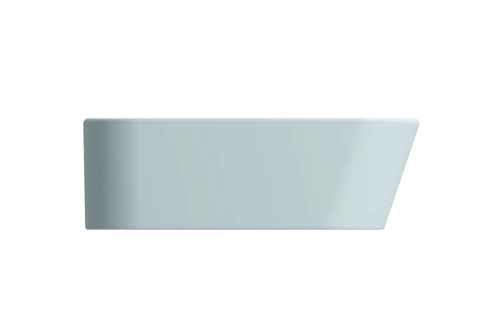 BOCCHI Firenze 20" Rectangle Vessel Fireclay Bathroom Sink, Matte Ice Blue, Single Faucet Hole, 1074-029-0126