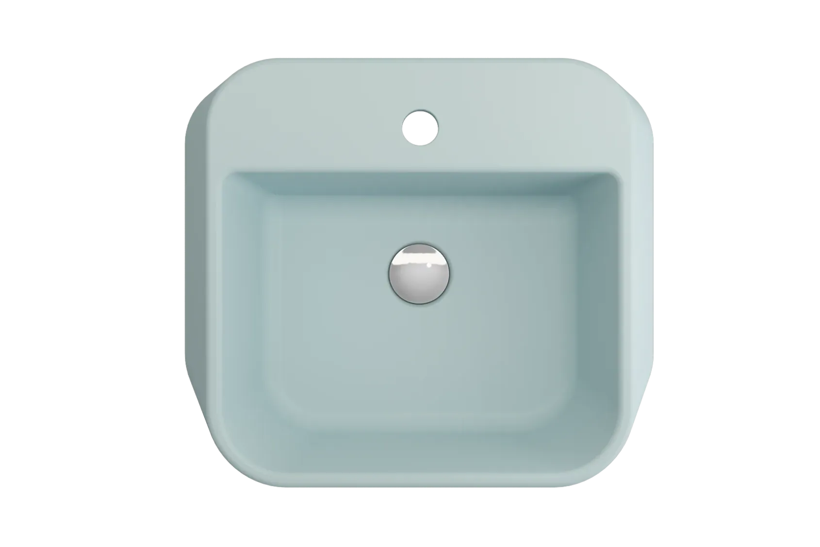 BOCCHI Firenze 20" Rectangle Vessel Fireclay Bathroom Sink, Matte Ice Blue, Single Faucet Hole, 1074-029-0126