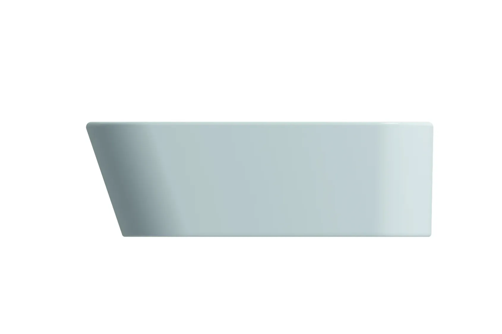 BOCCHI Firenze 20" Rectangle Vessel Fireclay Bathroom Sink, Matte Ice Blue, Single Faucet Hole, 1074-029-0126