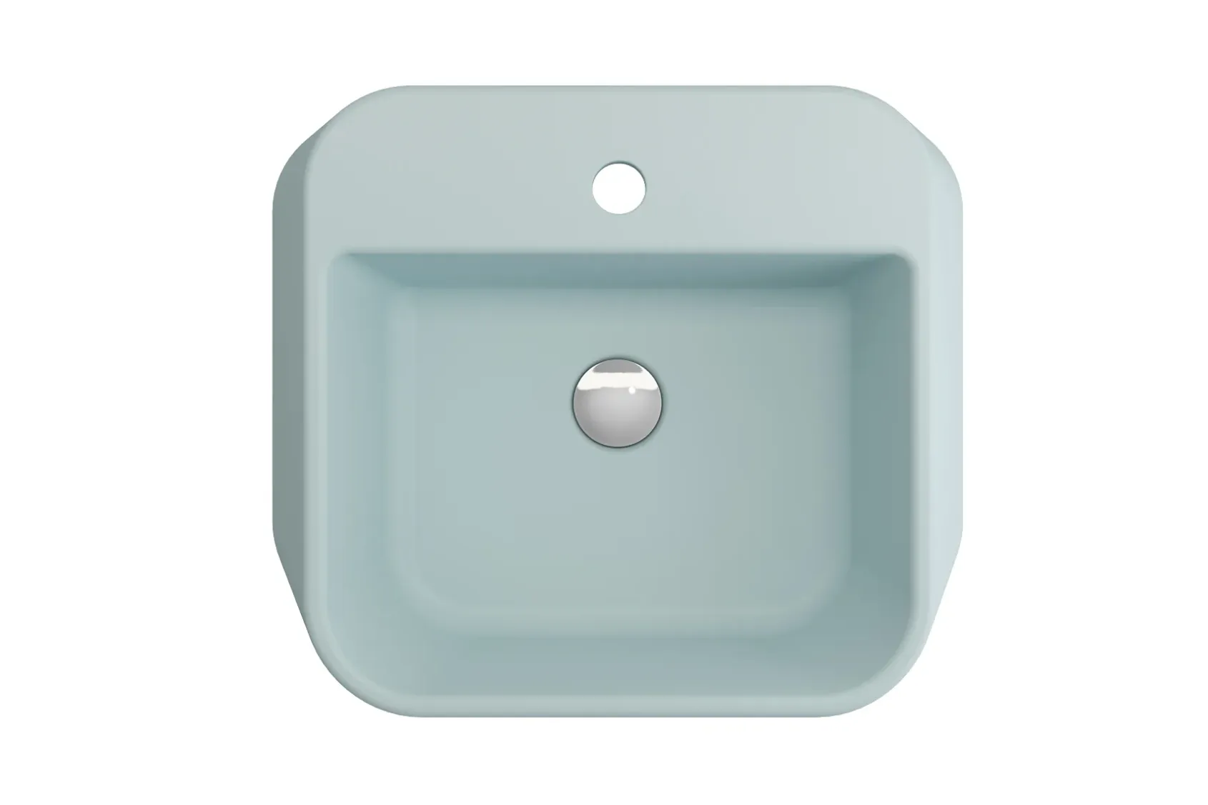 BOCCHI Firenze 20" Rectangle Vessel Fireclay Bathroom Sink, Matte Ice Blue, Single Faucet Hole, 1074-029-0126