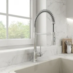 BOCCHI Livenza 1.75 GPM Brass Kitchen Faucet, Goose Neck, Chrome, 2020 0001 CH
