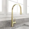 BOCCHI Lugano 1.75 GPM Brass Kitchen Faucet, Modern, Brushed Gold, 2025 0001 BG