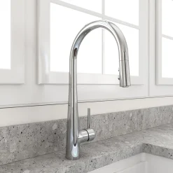 BOCCHI Lugano 1.75 GPM Brass Kitchen Faucet, Modern, Chrome, 2025 0001 CH