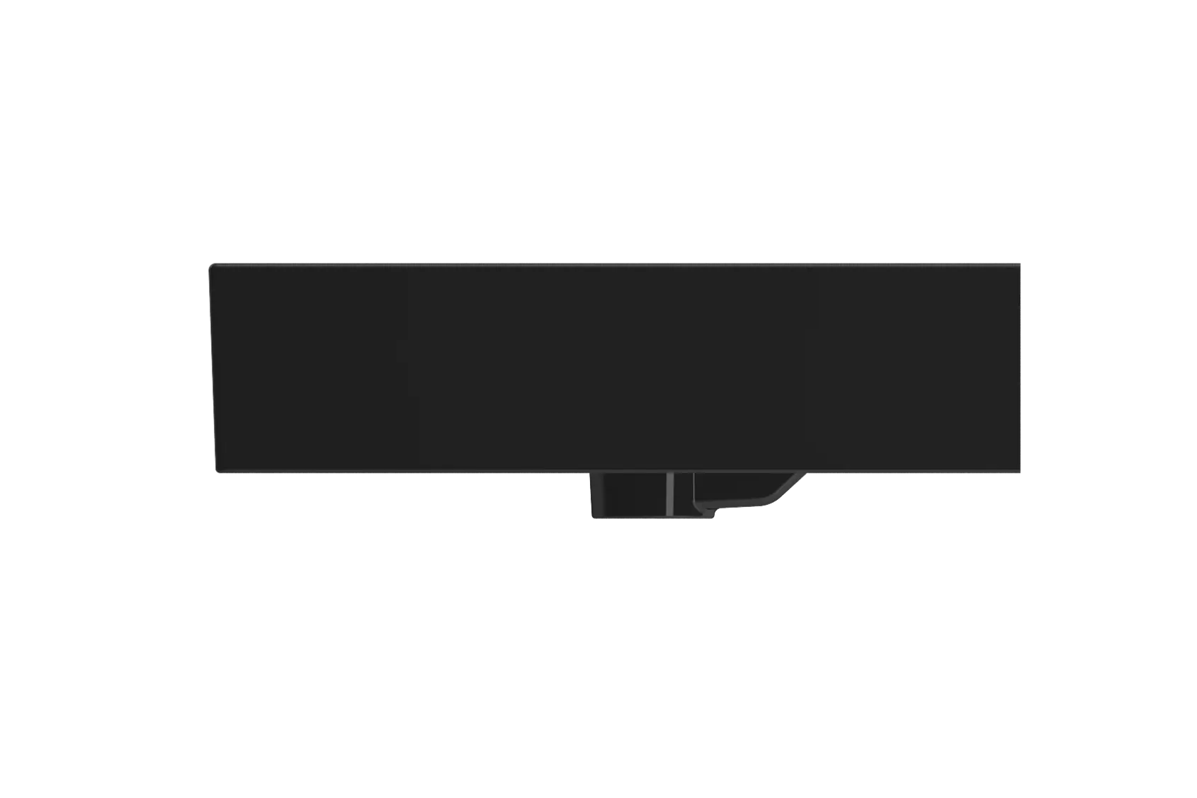 BOCCHI Milano 40" Rectangle Wallmount Fireclay Bathroom Sink, Black, Single Faucet Hole, 1378-005-0126