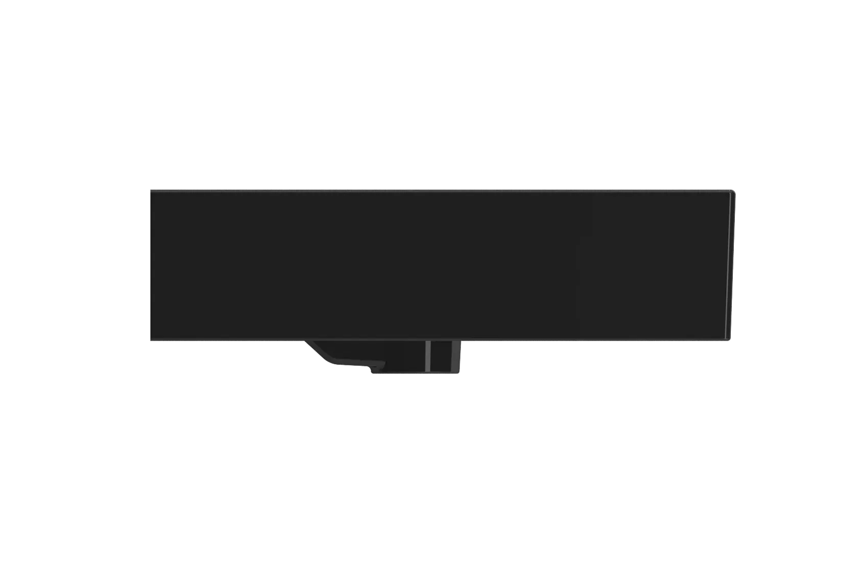 BOCCHI Milano 40" Rectangle Wallmount Fireclay Bathroom Sink, Black, Single Faucet Hole, 1378-005-0126