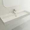 BOCCHI Milano 48" Rectangle Wallmount Fireclay Bathroom Sink, White, Single Faucet Hole, 1394-001-0126