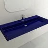 BOCCHI Milano 48" Rectangle Wallmount Fireclay Bathroom Sink, Sapphire Blue, Single Faucet Hole, 1394-010-0126