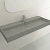BOCCHI Milano 48" Rectangle Wallmount Fireclay Bathroom Sink, Matte Gray, Single Faucet Hole, 1394-006-0126