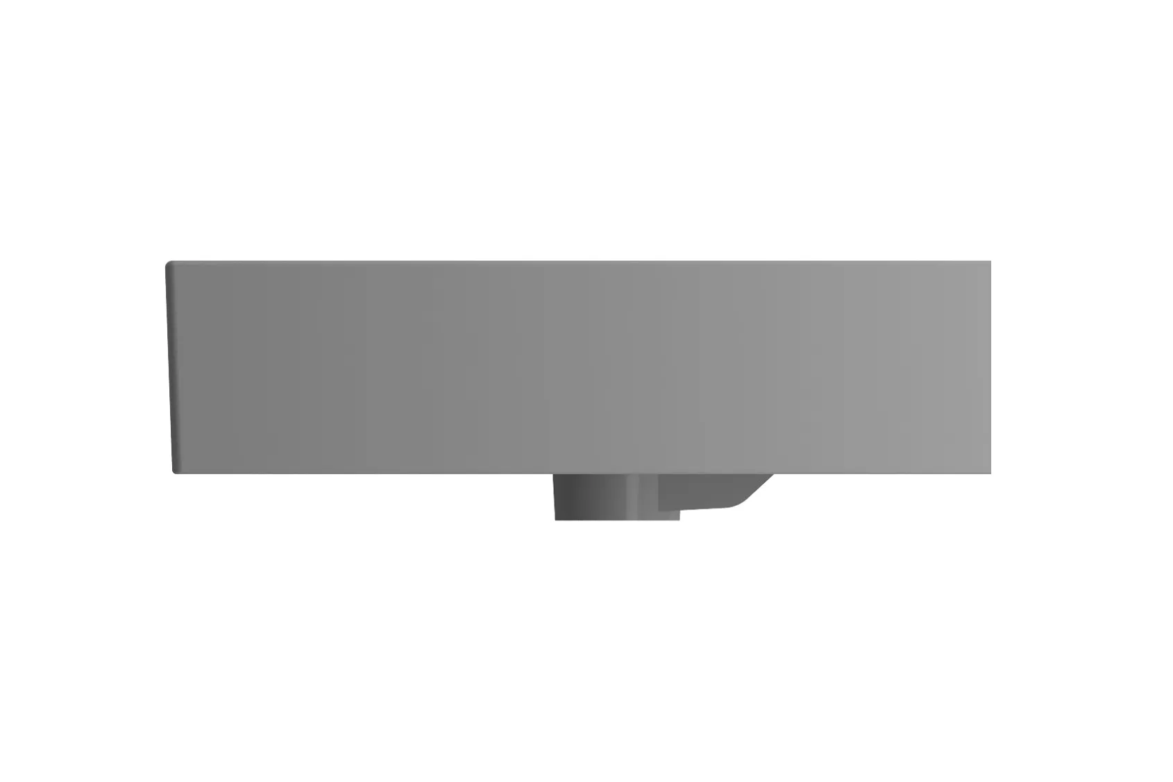 BOCCHI Milano 32" Rectangle Wallmount Fireclay Bathroom Sink, Matte Gray, 3 Faucet Hole, 1377-006-0127
