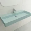 BOCCHI Milano 40" Rectangle Wallmount Fireclay Bathroom Sink, Matte Ice Blue, Single Faucet Hole, 1378-029-0126