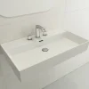 BOCCHI Milano 32" Rectangle Wallmount Fireclay Bathroom Sink, White, 3 Faucet Hole, 1377-001-0127