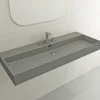 BOCCHI Milano 48" Rectangle Wallmount Fireclay Bathroom Sink, Matte Gray, 3 Faucet Hole, 1394-006-0127