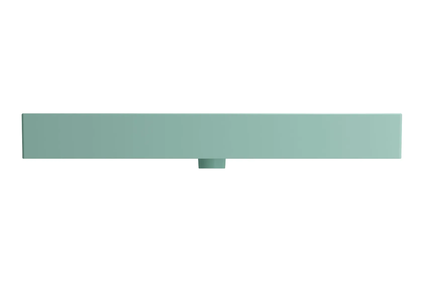 BOCCHI Milano 40" Rectangle Wallmount Fireclay Bathroom Sink, Matte Mint Green, 3 Faucet Hole, 1378-033-0127