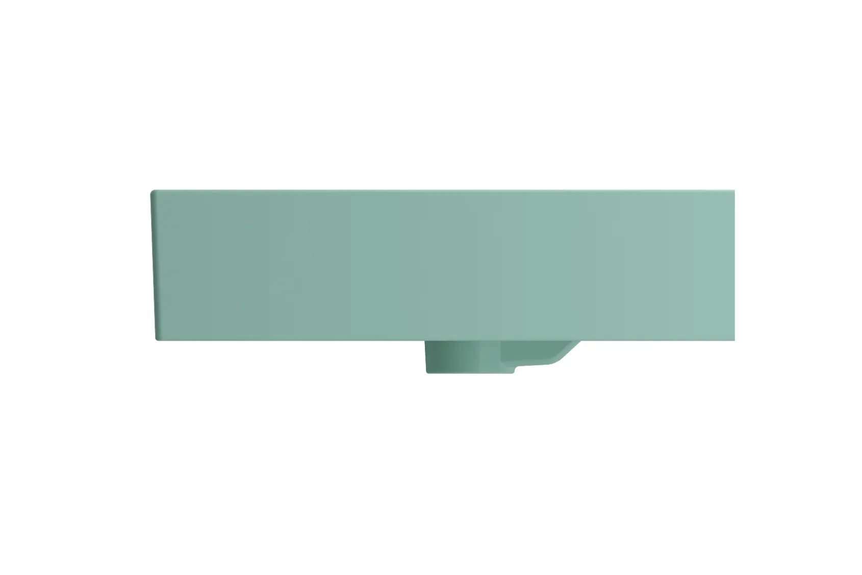 BOCCHI Milano 40" Rectangle Wallmount Fireclay Bathroom Sink, Matte Mint Green, 3 Faucet Hole, 1378-033-0127