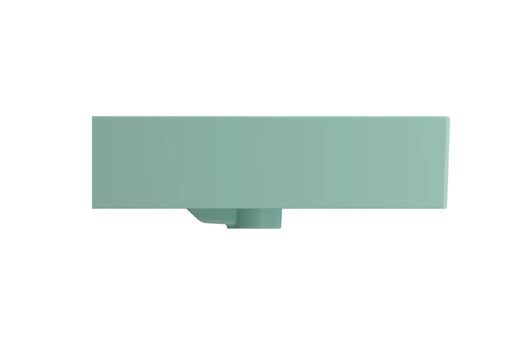 BOCCHI Milano 40" Rectangle Wallmount Fireclay Bathroom Sink, Matte Mint Green, 3 Faucet Hole, 1378-033-0127