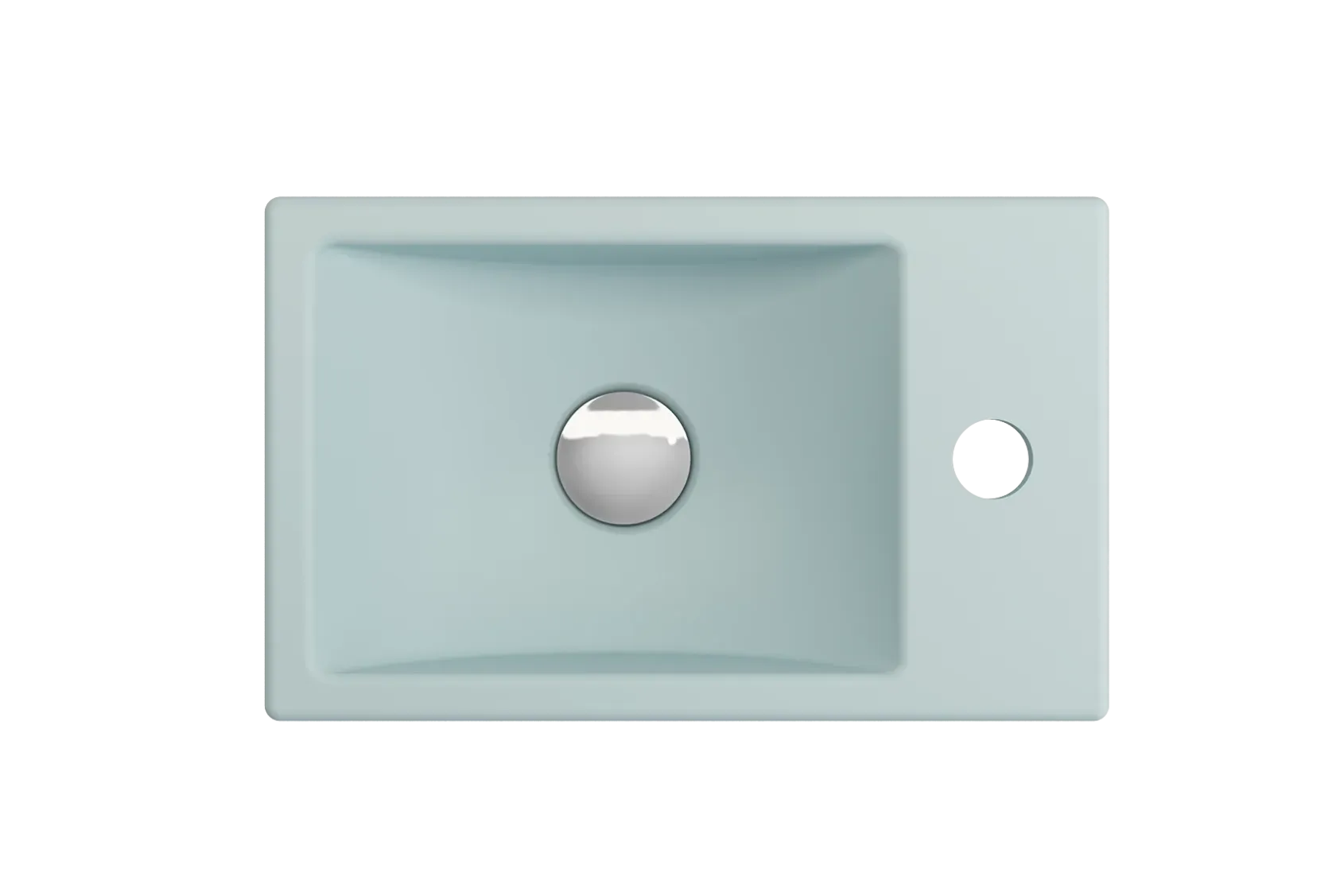 BOCCHI Milano Small 15" Rectangle Wallmount Fireclay Bathroom Sink, Matte Ice Blue, Single Faucet Hole, 1419-029-0126