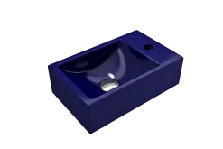 BOCCHI Milano Small 15" Rectangle Wallmount Fireclay Bathroom Sink, Sapphire Blue, Single Faucet Hole, 1419-010-0126