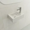 BOCCHI Milano Small 15" Rectangle Wallmount Fireclay Bathroom Sink, White, Single Faucet Hole, 1419-001-0126