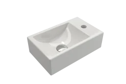 BOCCHI Milano Small 15" Rectangle Wallmount Fireclay Bathroom Sink, White, Single Faucet Hole, 1419-001-0126