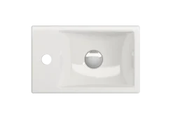 BOCCHI Milano Small 15" Rectangle Wallmount Fireclay Bathroom Sink, White, Single Faucet Hole, 1418-001-0126