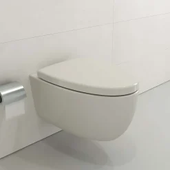 BOCCHI Milano Wall-hung Elongated Toilet Bowl Biscuit, 1632-014-0129