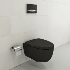 BOCCHI Milano Wall-hung Elongated Toilet Bowl Matte Black, 1632-004-0129