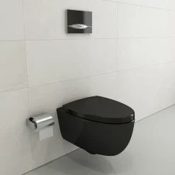 BOCCHI Milano Wall-hung Elongated Toilet Bowl Black, 1632-005-0129