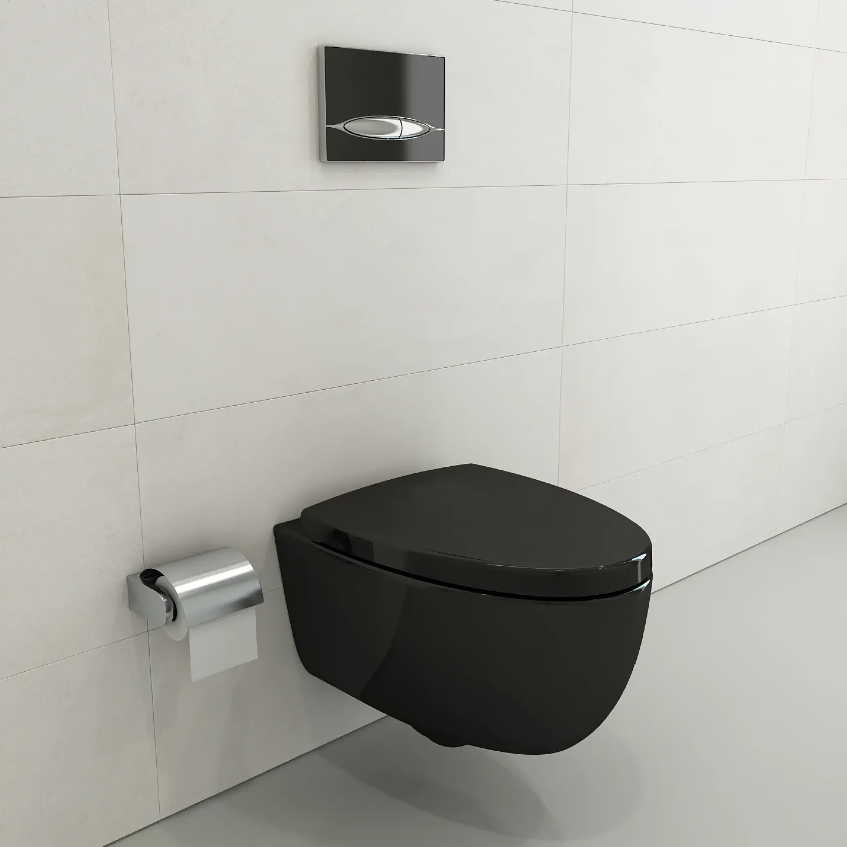 BOCCHI Milano Wall-hung Elongated Toilet Bowl Black, 1632-005-0129