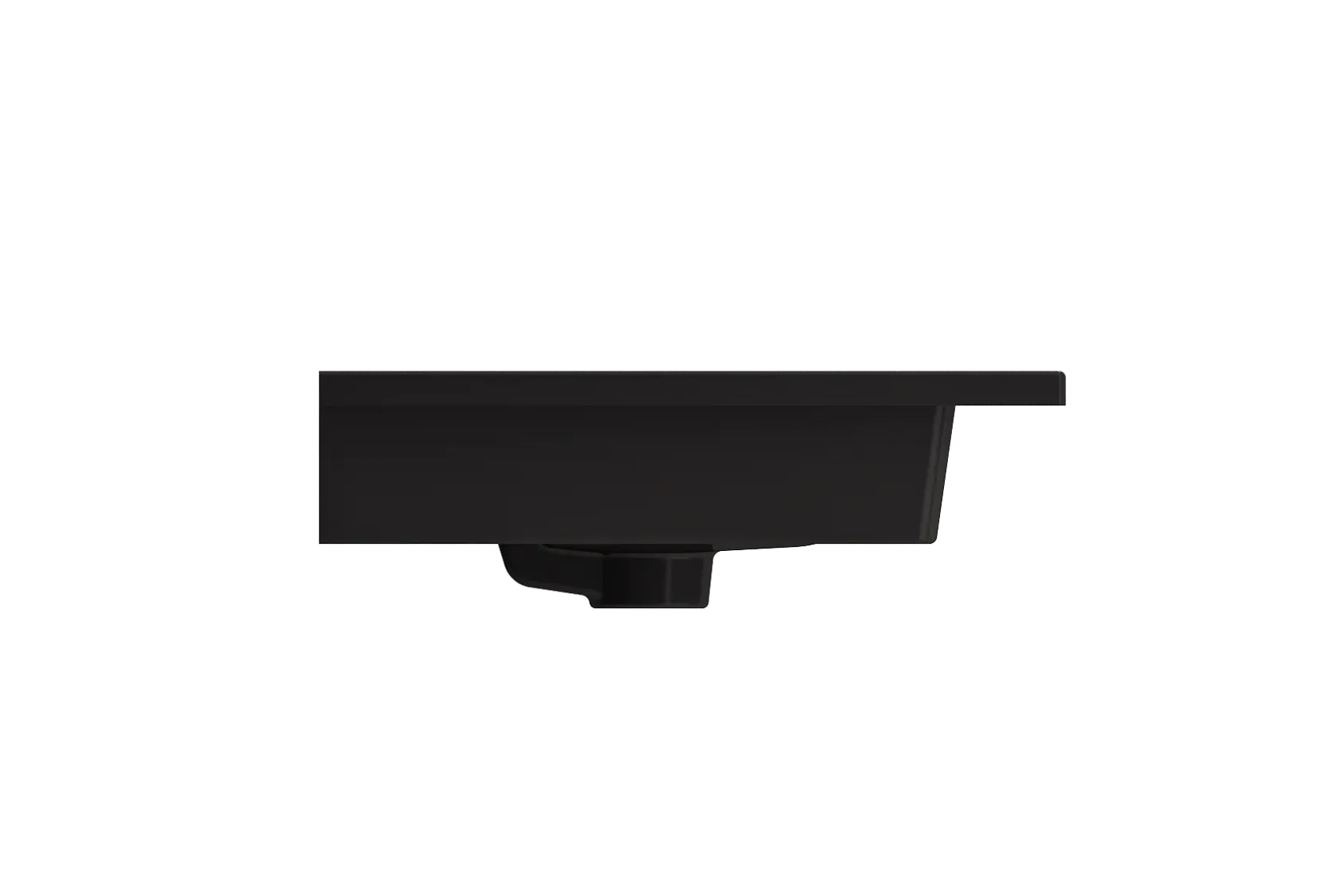 BOCCHI Ravenna 25" Rectangle Wallmount Fireclay Bathroom Sink, Matte Black, Single Faucet Hole, 1161-004-0126