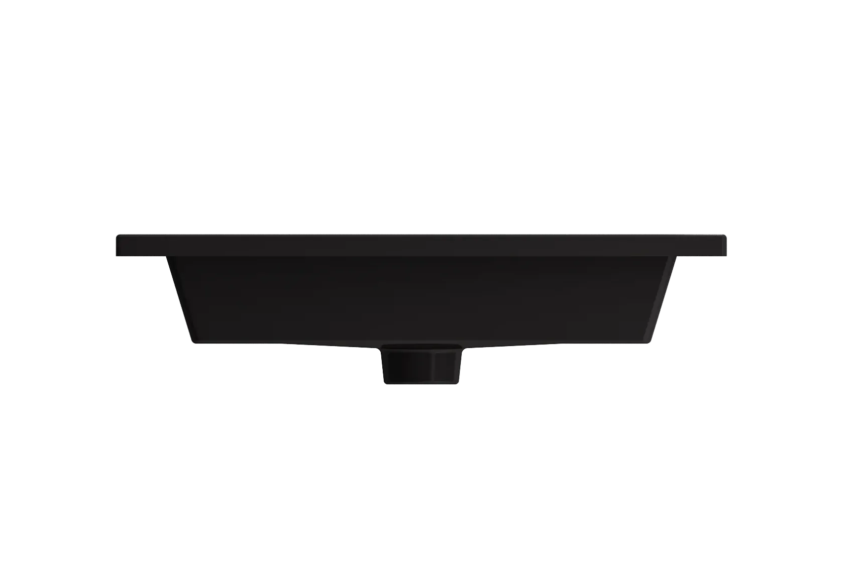 BOCCHI Ravenna 25" Rectangle Wallmount Fireclay Bathroom Sink, Matte Black, Single Faucet Hole, 1161-004-0126